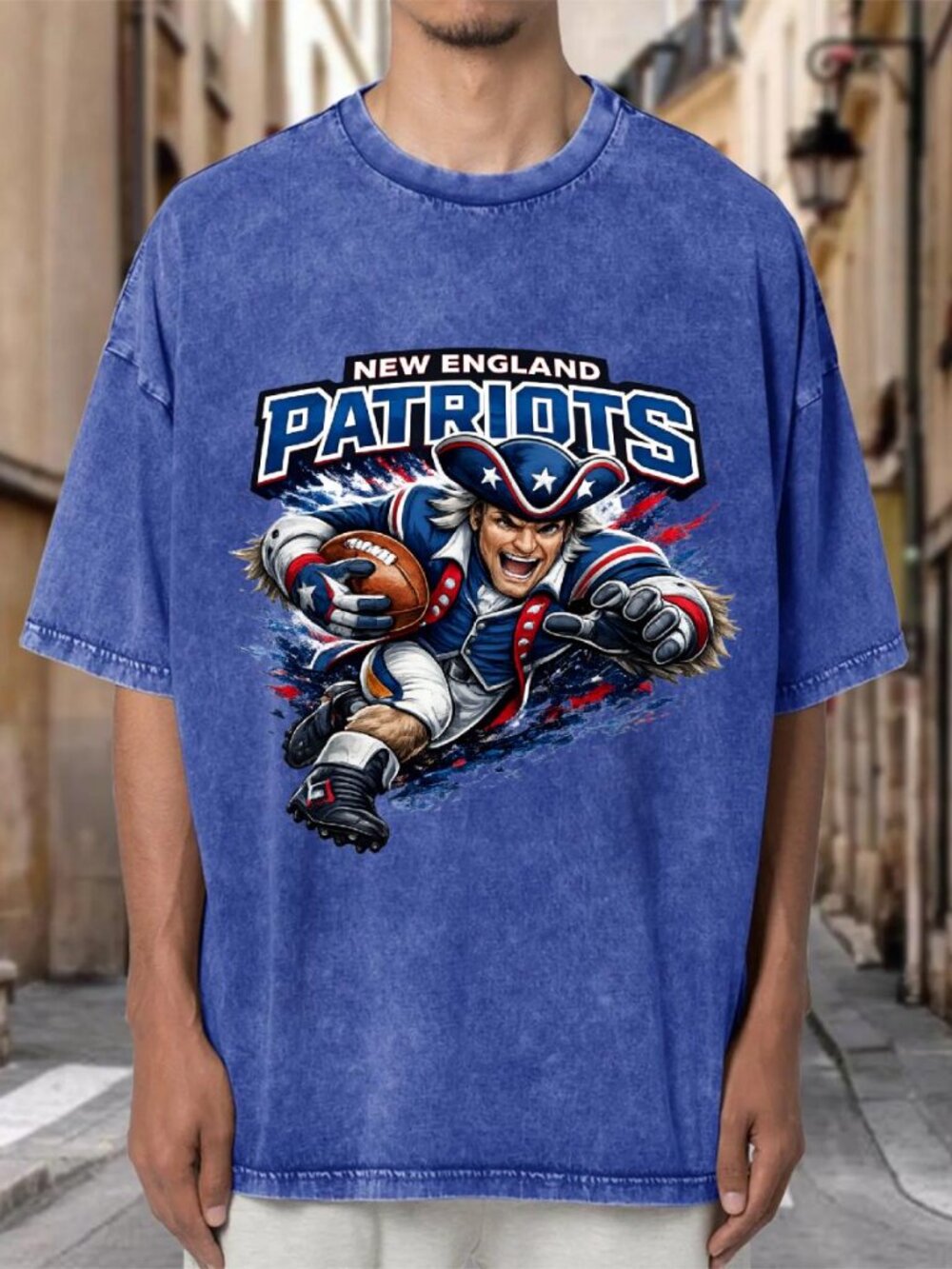 New England Patriots Mascot Vintage Wash Oversized NFL T-shirt YFN7ZKMLM303